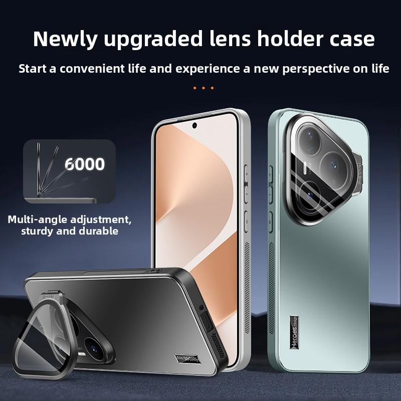 Case For Huawei Pura 90 Pro Max Invisible Camera Stand Holder Lens Protection Film PC Shockproof Cover For Pura 90 90Pro Max