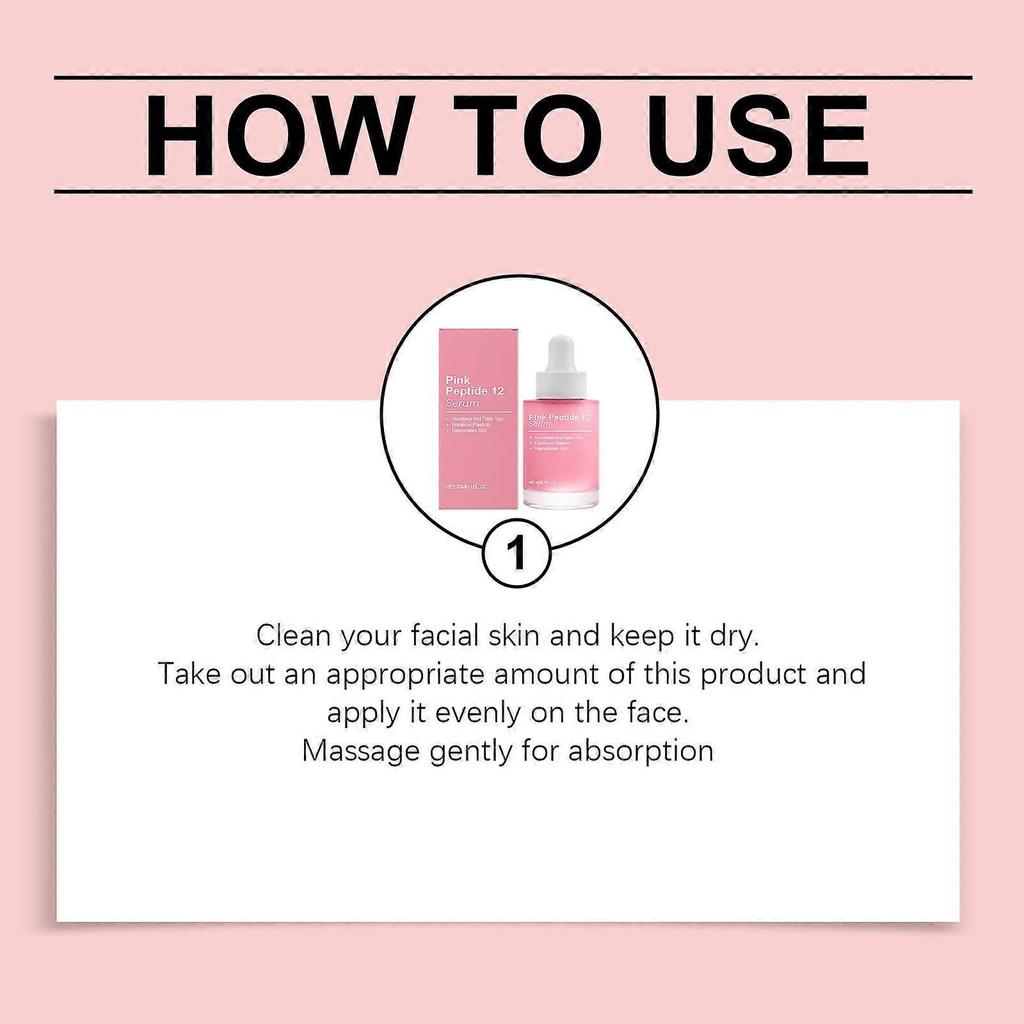 Pink Peptide 12 PDRN Serum - 12 Peptides + Niacinamide for Hydrating, Firming & Glowing Skin - 30ml