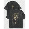 2026 Cosplay Religios Iisus Iartă-i Părinte Vintage cu mânecă scurtă Tricou spălat Bărbați Femei Gothic Rock tricouri pentru bărbați Topuri
