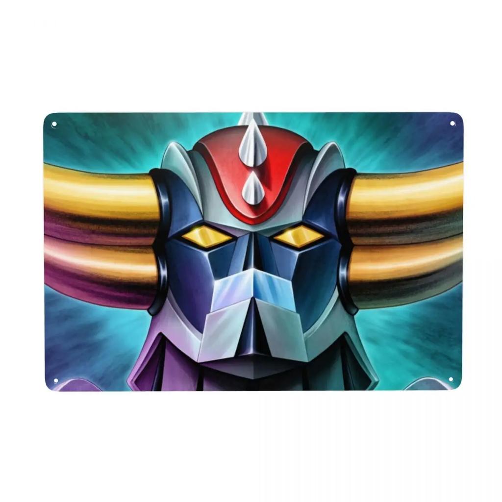 UFO Roboter Grendizer Goldorak Zeichen Custom Vintage Mazinger Z Metallschild für Pub Café Hof Man Cave Bar Wandkunst Dekor