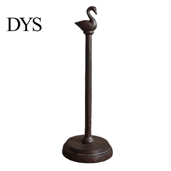 Kitchen Paper Towel Dispenser Holder, Multi-Purpose Storage Stand for Rolls Plastic Wrap And Paper, Weighted Base Holder Retro Cast Iron Napkin D