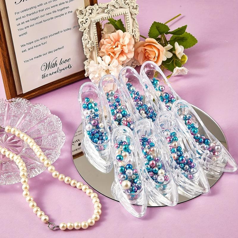 24pcs Mini Princess Crystal High-Heel Shoes Sparkling Plastic Party Decor Weddings Bridal Showers Birthdays Ornaments Decoration
