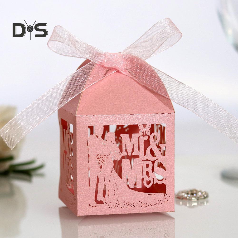 20 Stuks Uitsparing Vlinder Snoep Dozen Mr Mrs Favor Chocolade Case Party & Festival Benodigdheden