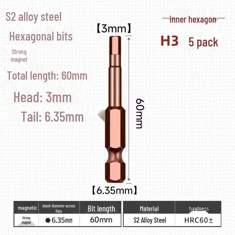 Super Grade S2 Magnetic Hex Electric Screwdriver & Drill Bit Set with Pneumatic Wrench Extension