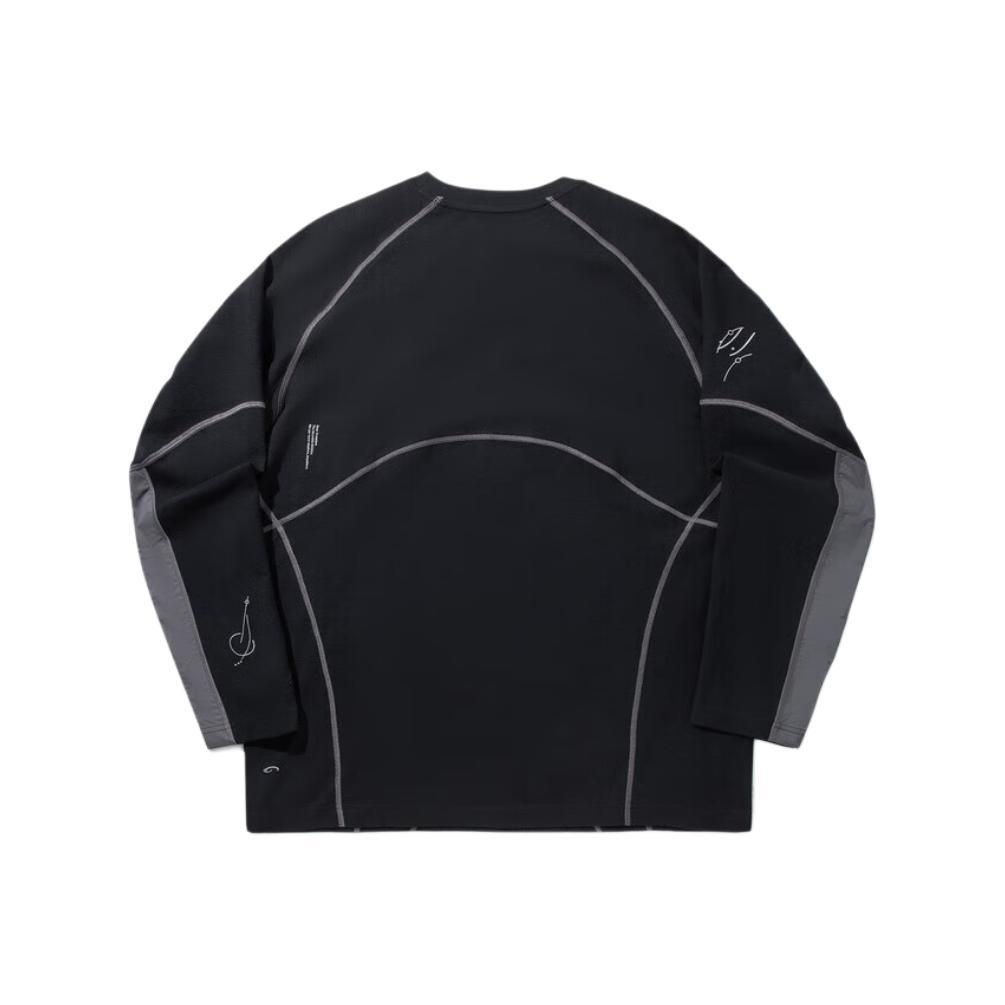 Li Ning Randig Lös Långärmad Rundhalsad T-shirt Unisex Toppar ATLV297-3