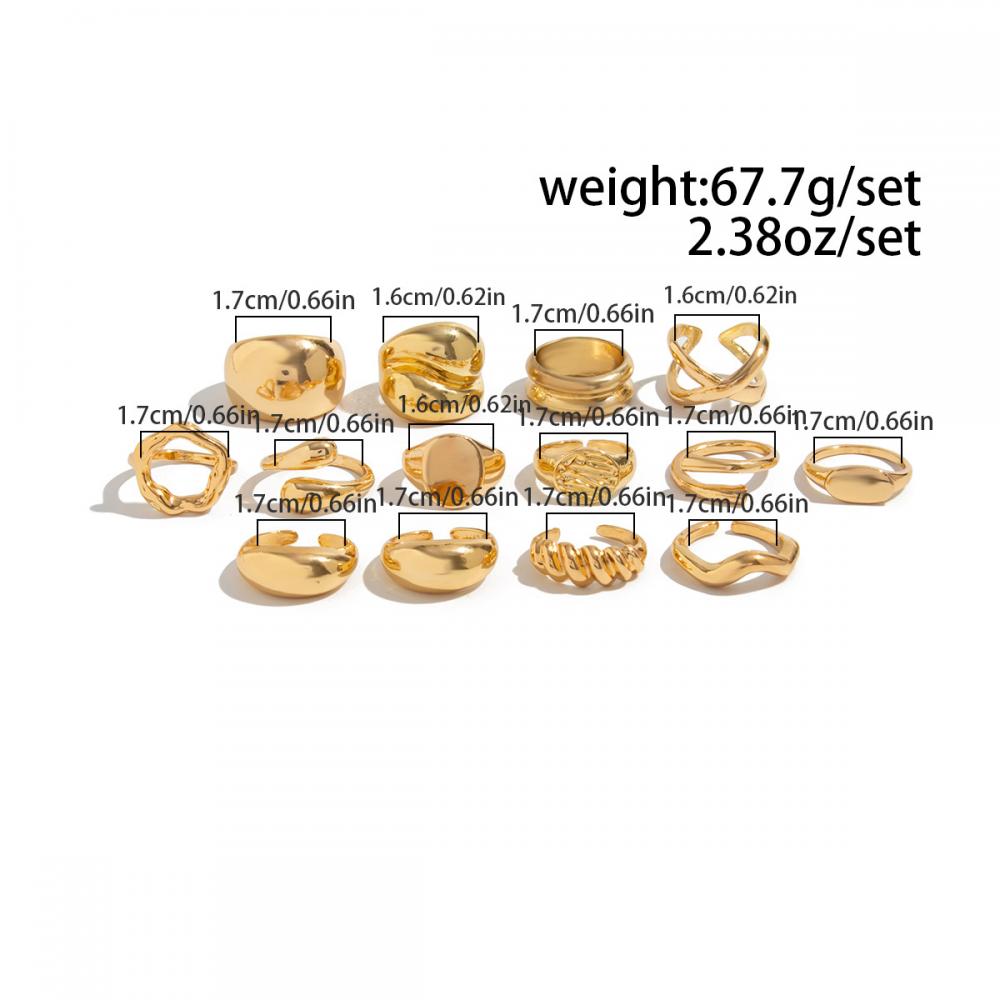 14Pcs/Set Hiphop Punk Metal Rings for Women Men Vintage Silver Color Irregular Knuckle Joint Ring Set Party Jewelry Gifts