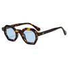  New Fashion Polygon Small Square Women Sunglasses Retro Rivets Men Leopard Blue Shades UV400 Trending Sun Glasses