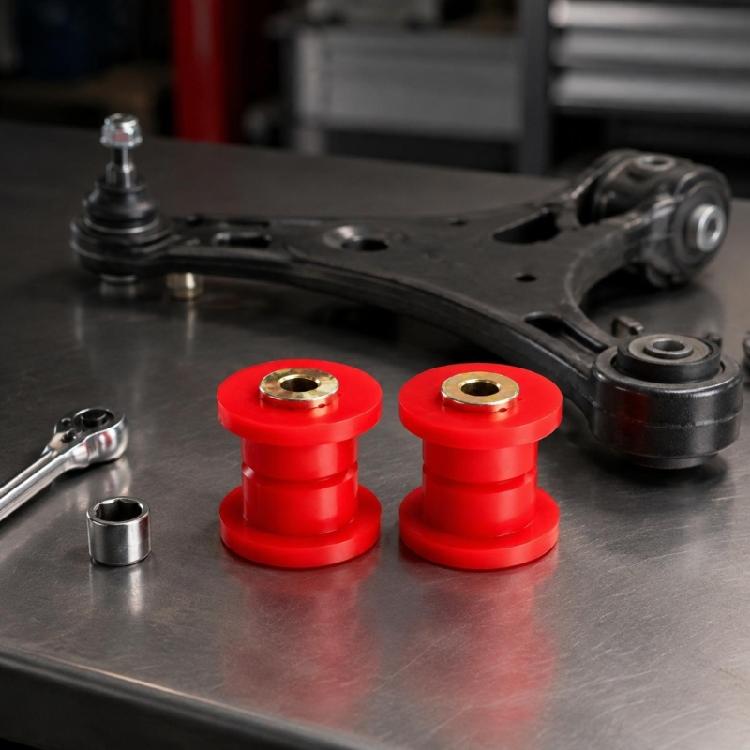 Control Arm Bushing Set for Front Suspension Service, with Flanged Polyurethane Bodies and Metal Center Hardware
