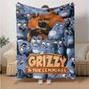 1pc Grizzy & The Lemmings Throw Blanket Soft & Cozy Blanket for Couch, Bed, Travel .B002