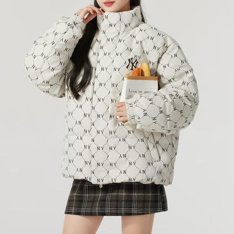 New MLB New York Yankees Monogram Collection Down Jacket Unisex Dark Cream 3ADJM1046-50CRD