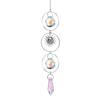 TikTok-Inspired Silver Crystal Wind Chimes with Stars, Moon, and Sun Catcher