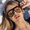 Oversized Yellow Pilot Sunglasses Women Vintage Big Sun Glasses Female Fashion Ladies Shades Men Uv400 Eyeglasses