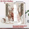 2pcs, 2D FLAT PRINTING Curtains (Without Rod) Santa and Reindeer Halloween Festival Popular Curtains&Drapes Semi-Sheer Curtains