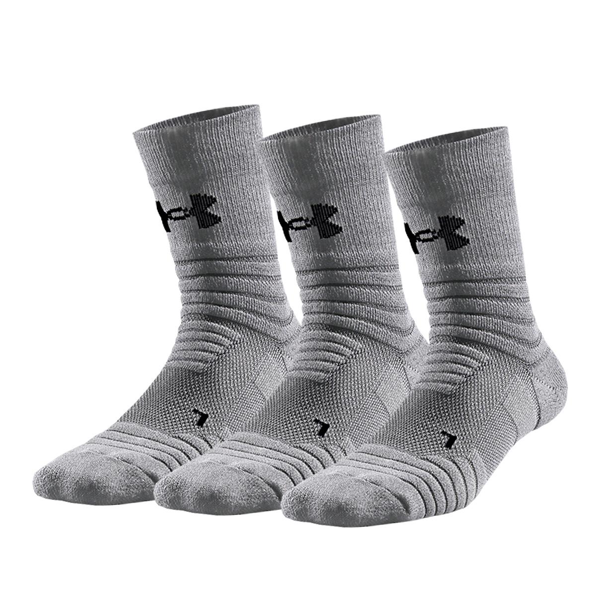 Under Armour Ankle Socks Unisex 3 Pack Gray 22610208-012-3 L
