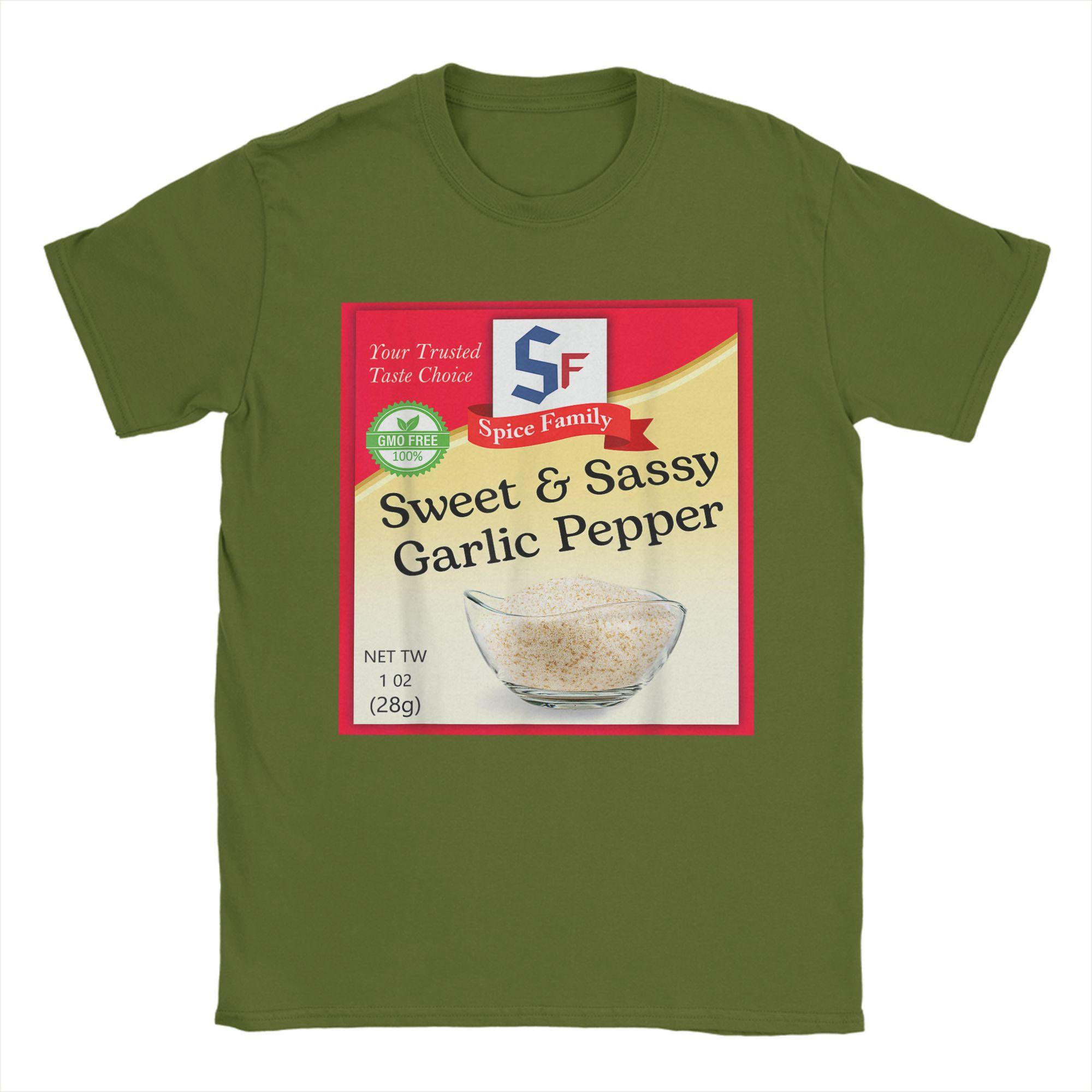 Men s T-Shirts Sweet & Sassy Garlic Pepper Condiment Costume Holiday Novelty Pure Cotton Tees Short Sleeve  T Shirts Clothing 4XL