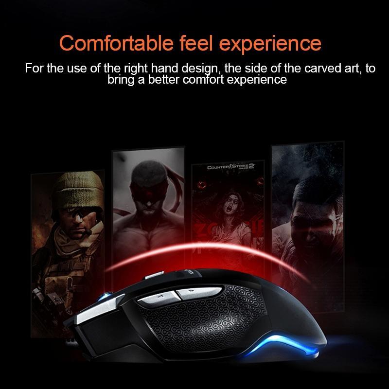AULA SoulKiller II Gaming Mouse Wired 3500DPI 7 Buttons RGB Breathing Light Ergonomic 1000Hz Polling Rate Programmable Mice