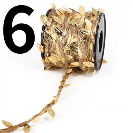 10m DIY Knit Hemp Rope Ribbon Cord 3D Leaf Woven Sold By The Roll for Hat Craft