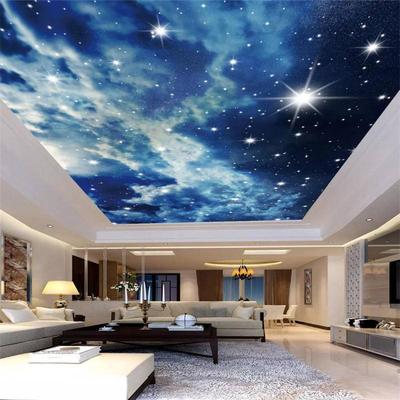 3D-Foto-Sternenhimmel-Tapete, Wolken, Sterne, Deckengemälde, Wohnzimmer, Schlafzimmer, Ktv, Bar, Deckentapete