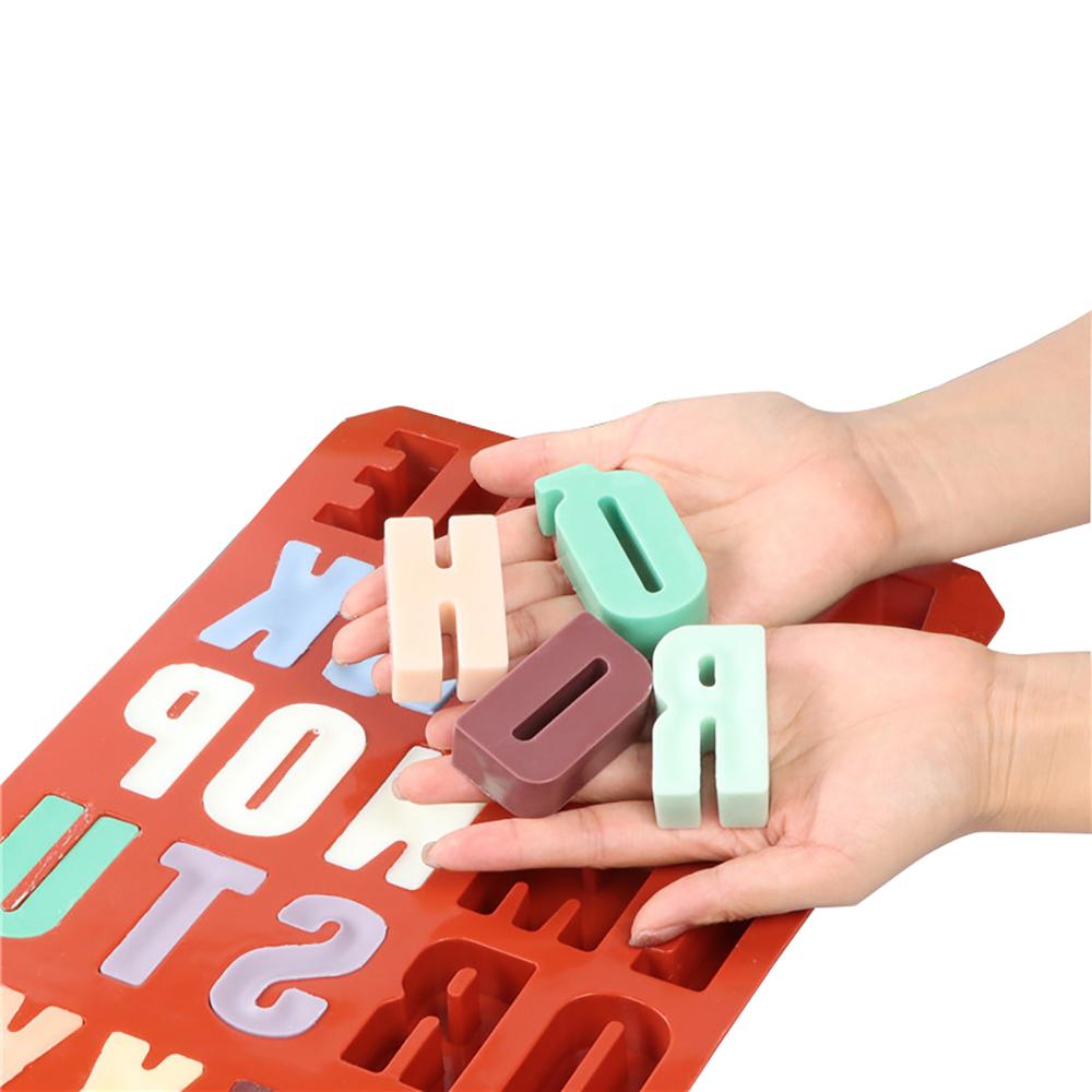 1Pcs Silica Gel 26 Capital Letters Cake Mold 26 Hole Letters Chocolate Mold DIY Large Letters Rectangle