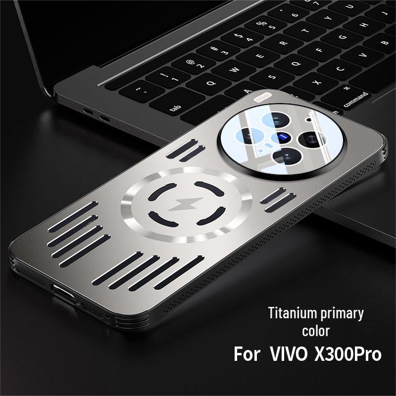 Vivo X300 Ultra-Thin Ice Aluminum Magnetic Phone Case with Hollow Heat Dissipation, Compatible with X300Pro. X300 Pro