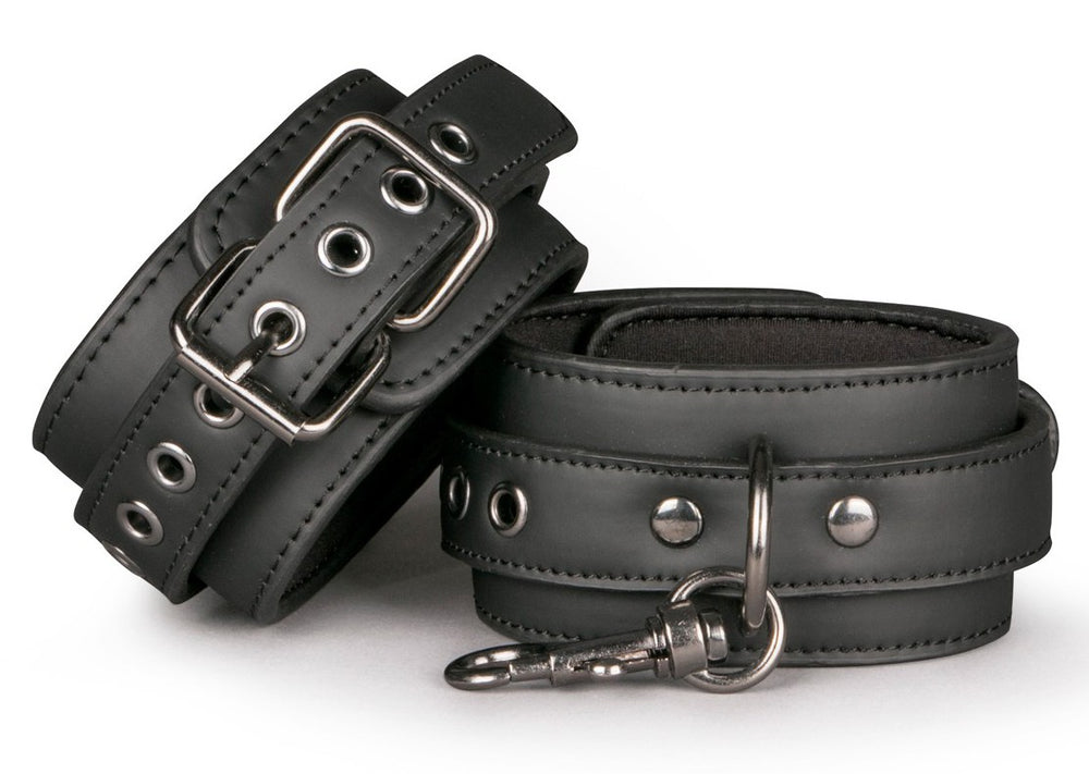Black Fetish Ankle Cuffs - EasyToys Fetish Collection - Handcuffs