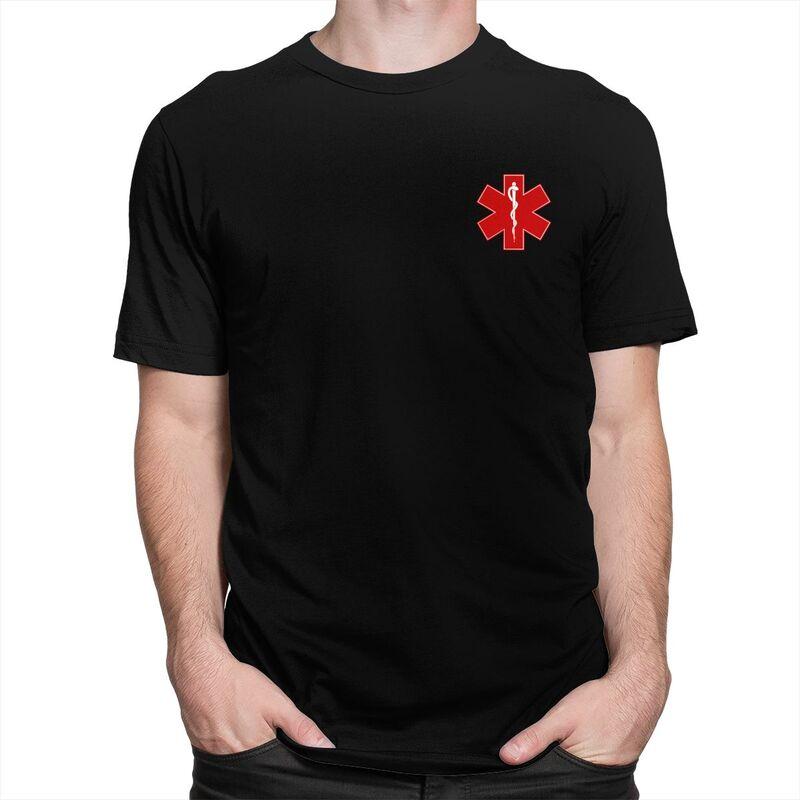 Custom Emt Star Of Life T Shirt for Men Tshirt Fashion Tees Short Sleeve Emt Paramedic Medical Tshirts Loose Fit Clothing