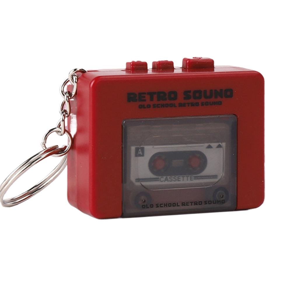 Retro Tape Player Keychain Mini Audio Recorder Cassette Playable Sound Gift
