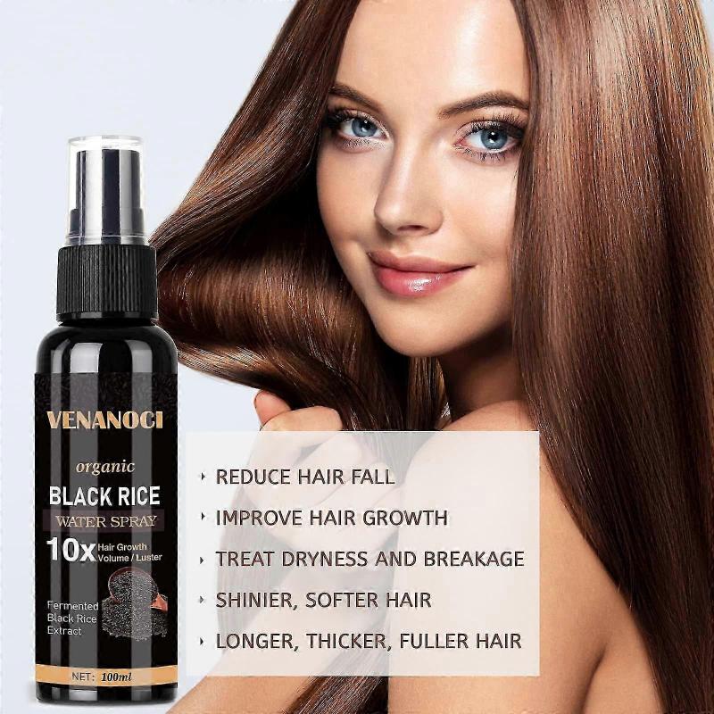 Hair Serum Hair Oil, Organic Black Rice Water Spray for Hair, Castor Oil for Hair, Hair Products for Women and Men