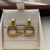 Simple Trapezoidal Ring Earrings, Stud Earrings, High Recognition, Light Luxury And Generous Three-Dimensional Niche Personalized High-Grade Earrings