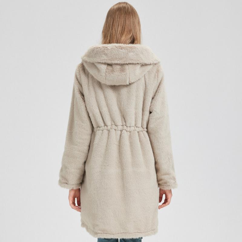 Fashion Winter Coat Female Long Parkas Hooded Can Be Worn On Both The Inside and Outside Loose Thick Warm Women's Faux Fur Jackets