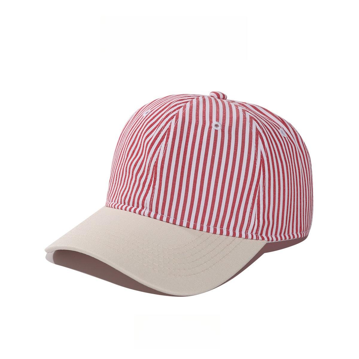 

1Pc Korean Style Fresh Stripe Baseball Cap For Women,Summer Casual Men Peaked Caps Outdoor Women Adjustable Snapback Hats Adjustable