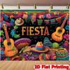 2D Cinco De Mayo Backdrop, Mexican Fiesta Colorful Guitar Sombrero Party Background