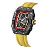 In Stock RM 6702 Slim Barrel Montre Homme Colorful Band Hollow 37.5mm Skeleton Dial Waterproof Sport Casual Quartz Wristwatch