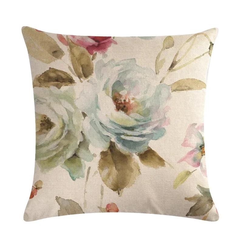 Modern Spring Paris Pillows Case Decor Home Bird Flower Pillowcase 40X40 Cm Garden Chair Pillow Pillowcases For Pillows 45X45