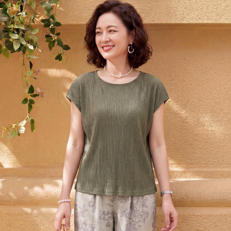 Datang Furen Women s Elegant V-Neck Short Sleeve Pants Set 4XL