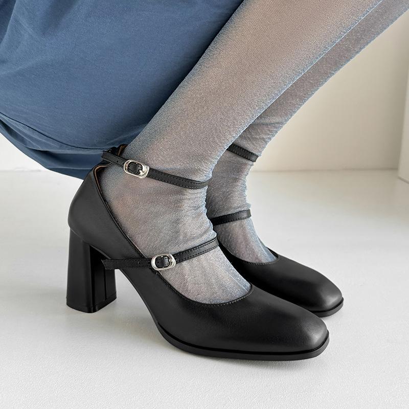 New Spring Summer Mary Jane Shoes Platform Shoes Women Fashion Buckle Square Toe Pumps Women High Heels Women Pumps Size 34-39