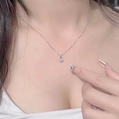 Temperament Aliaj Formă Lacrimă Zircon Colier Pandantiv Formă Geometrică Choker Pentru Femei Bijuterii Fine Cadou de Petrecere