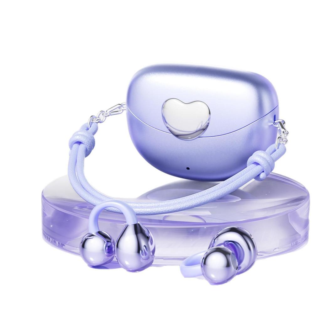 Rose Gold M106 Bluetooth Headset with Love Heart Design - Ear Clip In-Ear, Long Battery Life.