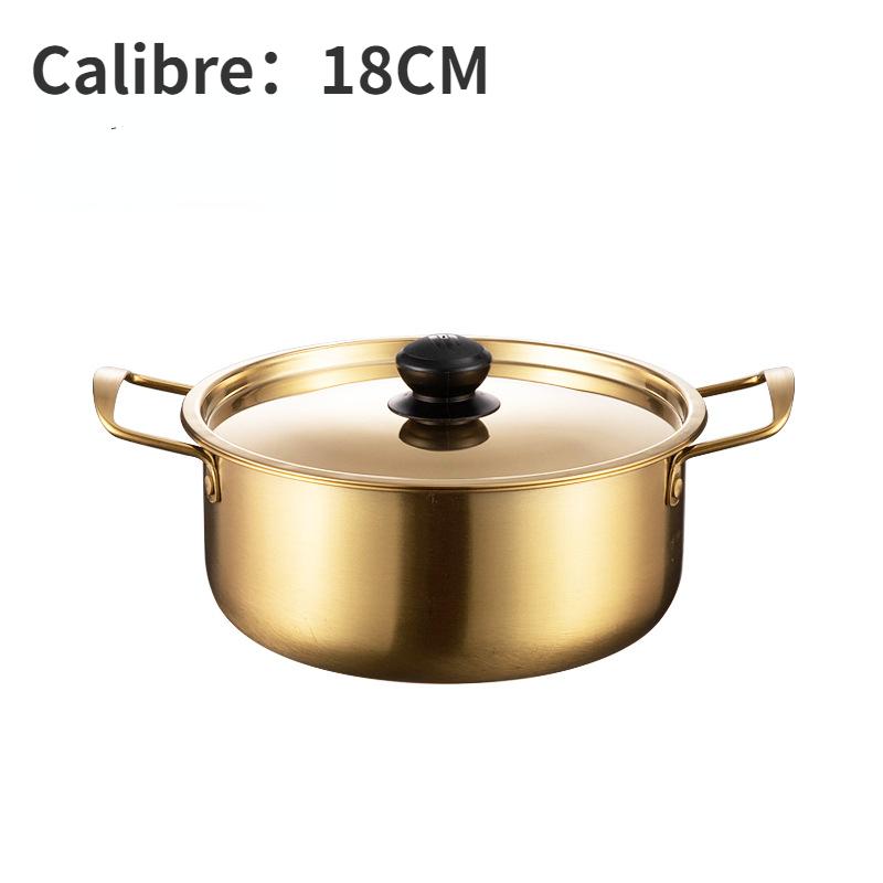 

Корейский стиль лапша быстрого приготовления горшок из нержавеющей стали Рамен горшок с крышкой золотистого цвета маленький горячий горшок суп из двух ушей мода безопасность