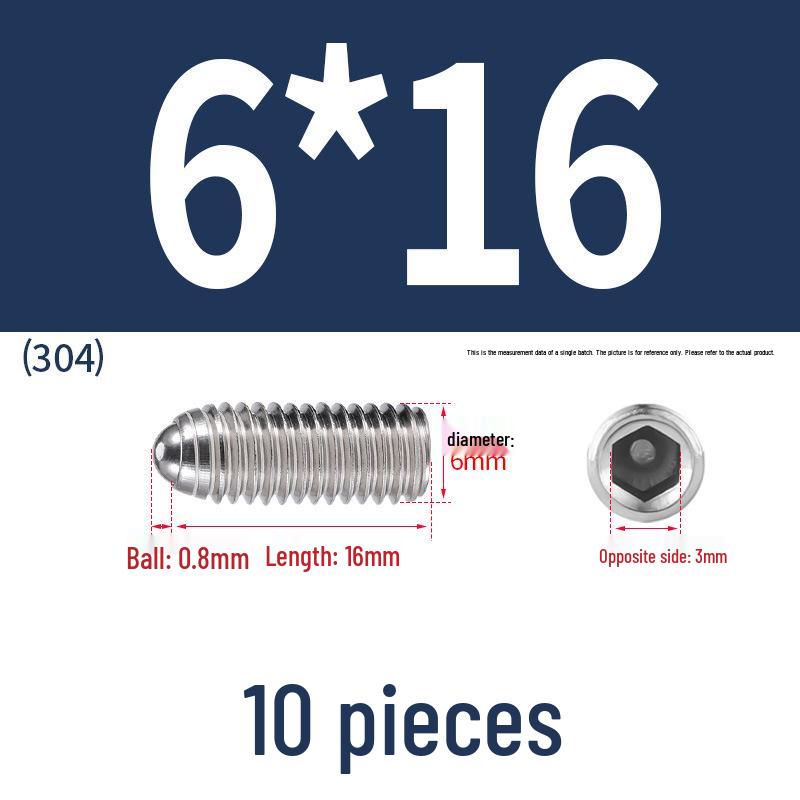 Stainless Steel Ball Plunger Set: M2.5-M16 Ball Screw Positioning Spring Plunger
