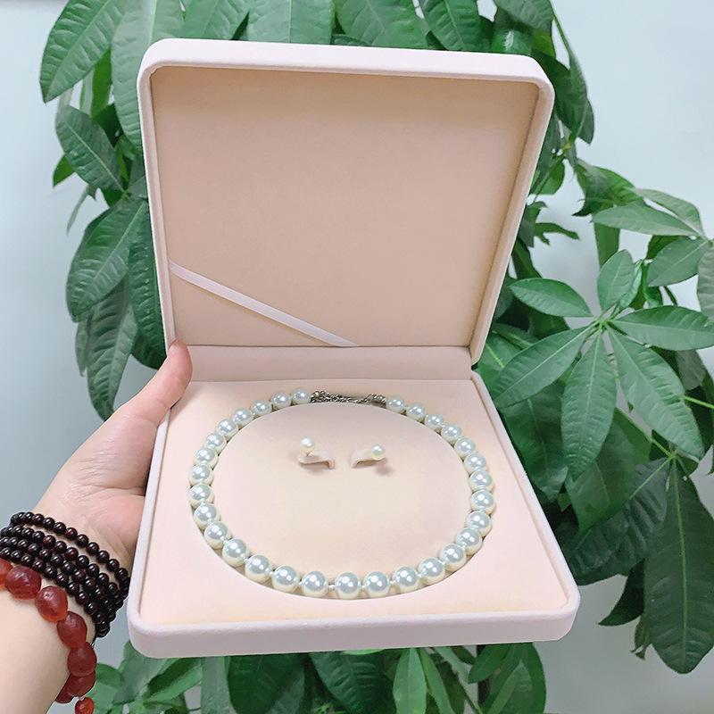 Necklace box, earring bracelet box, high-end pearl necklace set gift box, three piece set packaging box, two-piece set packaging box