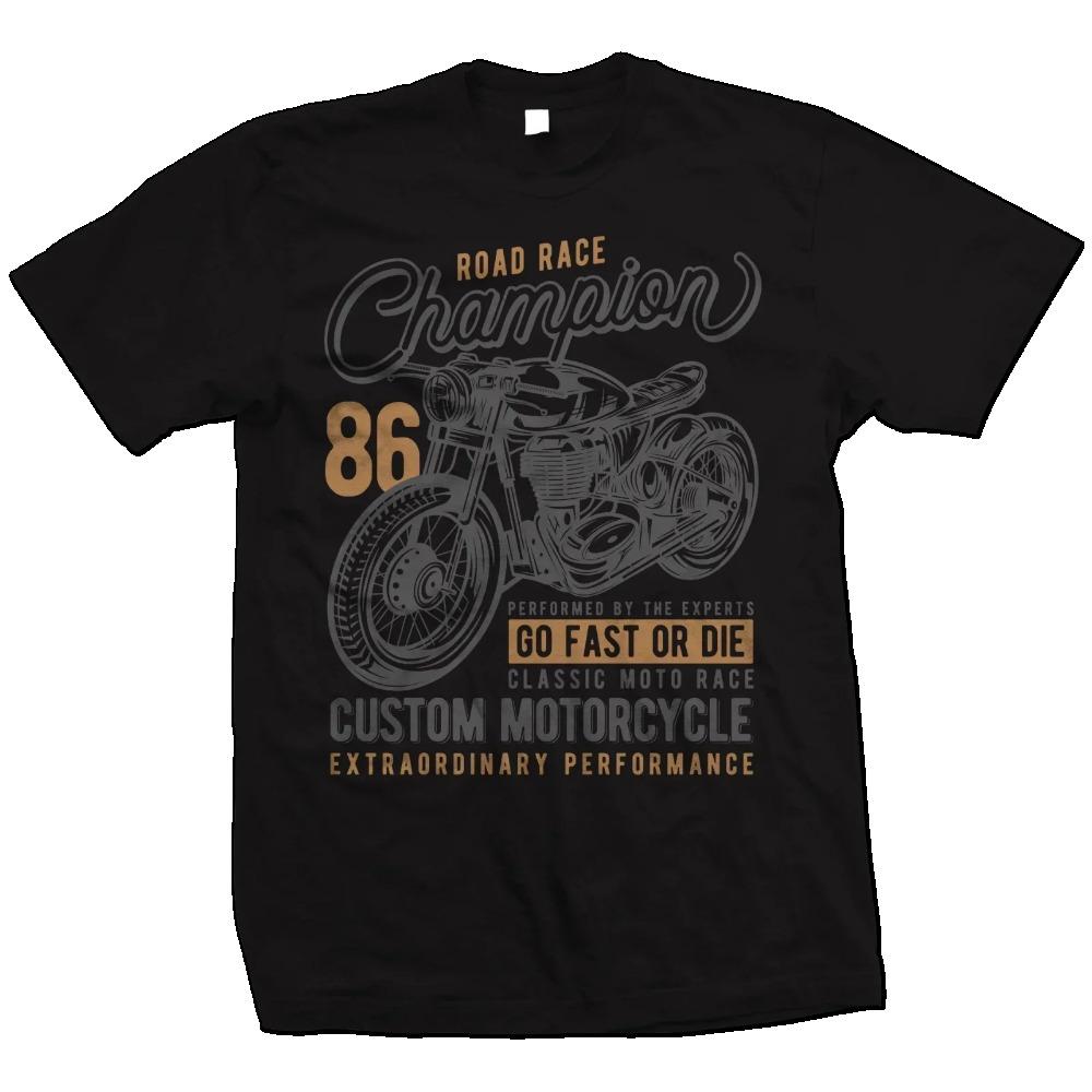 T-shirt Coton Homme Biker Moto Grande Taille Imprimé Cool Mode Streetwear Classique Grande Taille Tee Nouvelle Arrivée Top Moto