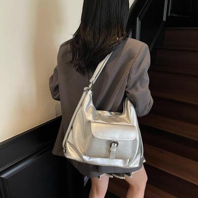 2025 Women's Retro Fashion Handbag: New Korean Style, Simple Niche Design, Large Capacity Shoulder Backpack