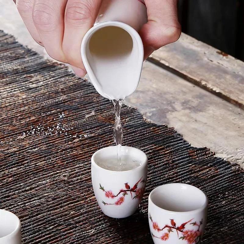 7Pcs/set Ceramics Japanese Style Sake Pot Cups Home Kitchen Drinkware Traditional Ceramic Cups Crafts Wine Glasses Gift Box