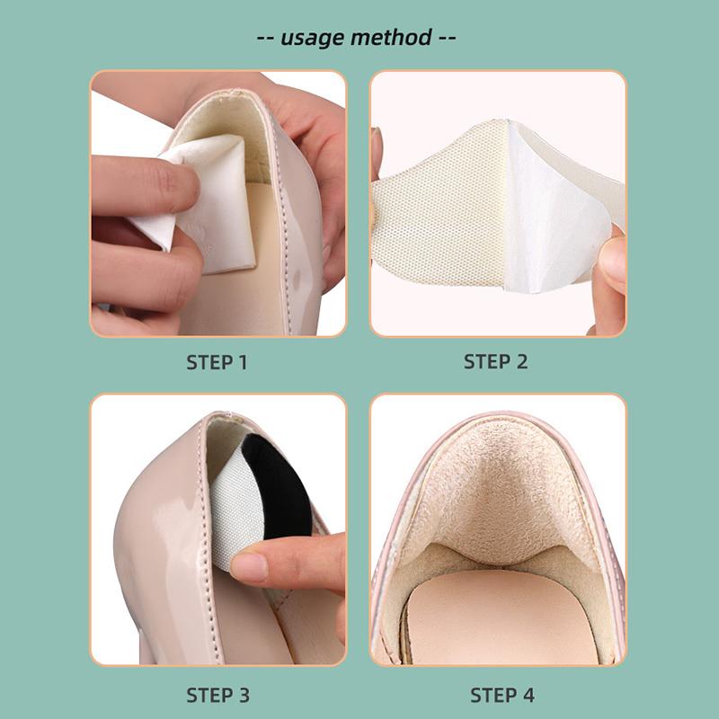 Soft 5D Heel Stickers Heel Protectors Sneaker Shrinking Size Insoles Anti-Wear Feet Shoe Pads Adjust Size High Heel Cushion Inse