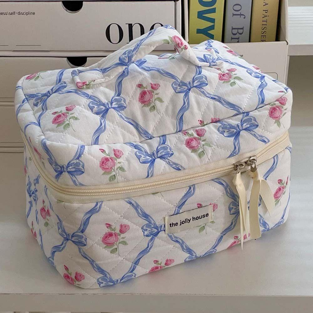 Travel Supplies Lipstick Storage Bag Bowknot Flower Coin Purse Sweet Flower Makeup Bag  Outdoor