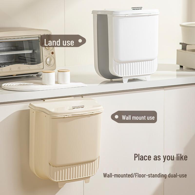 2025 Wall-Mounted Kitchen Trash Can: Punch-Free, Portable, Cabinet Door Design