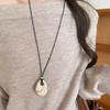 Women's Retro Korean Style Smudged Acrylic Pendant Necklace - Autumn/Winter Fashion