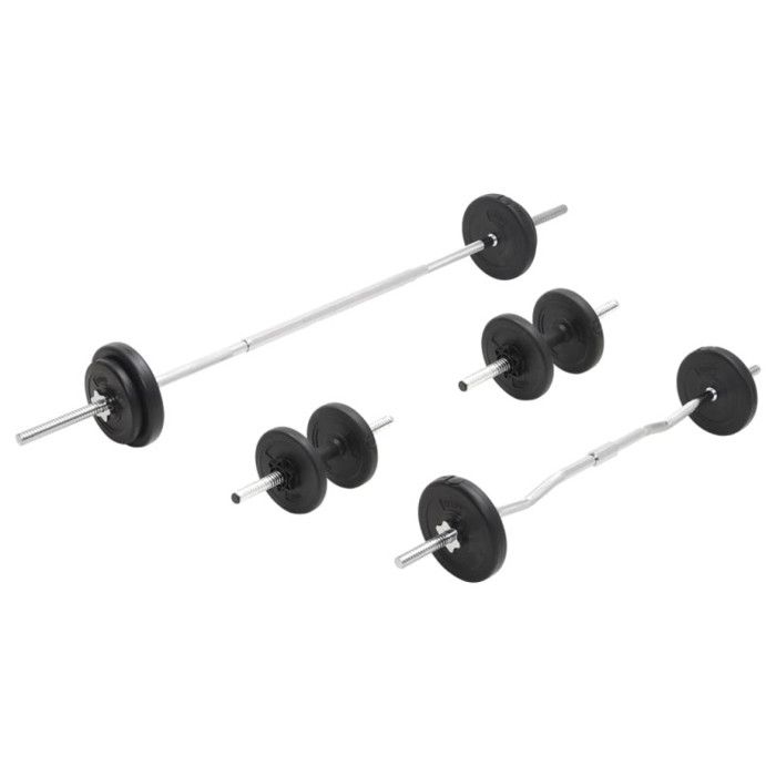 VidaXL Dumbbell and Barbell Set 30 Kg 93588