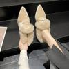Fashion Fur Women Flats Cotton Boots Pointed Toe Suede Warm Shoes 2024 Winter Designer Snow Boots Short Plush Walking Sexy Lady Shoes